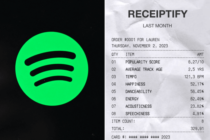 Receiptify: Print Your Playlist on Receiptify Spotify